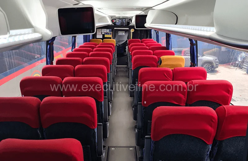 aluguel de ônibus executivo, imagem interna do ônibus da Executive Line